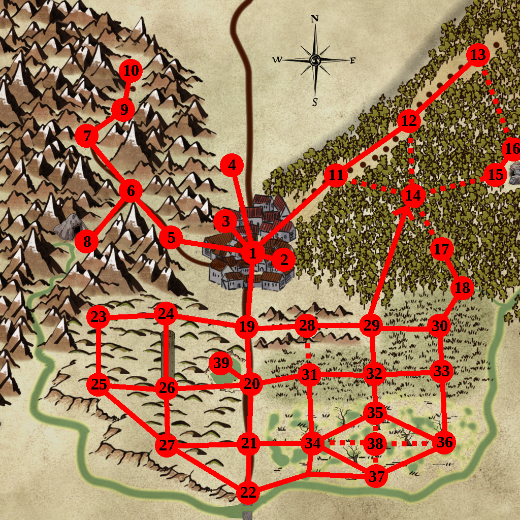 A node map of the world of Upheaval